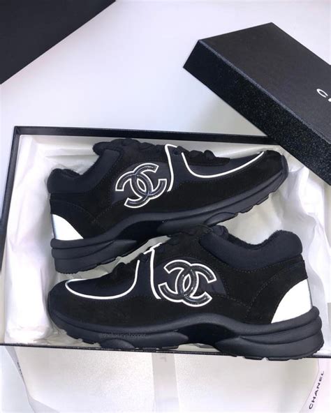 2015 all black chanel runners|Chanel runner black reflective.